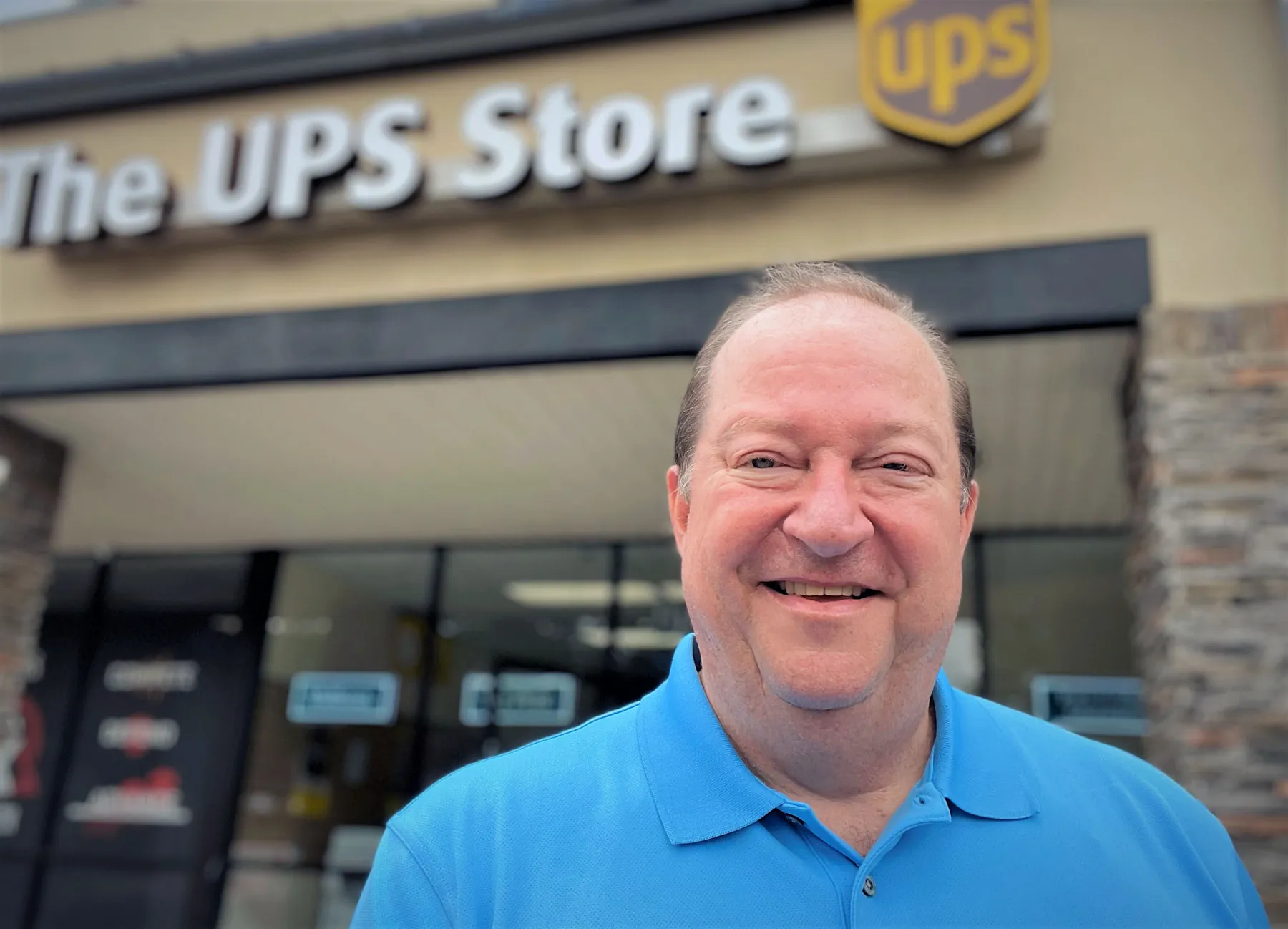 Jim McElroy outside The UPS Store